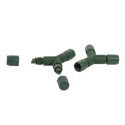 Vickerman Single Mold LED Set Green Coaxial Y Splitter 6/Bag, CSA/us Listed.