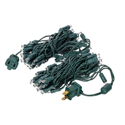 Vickerman 70 Cool White Twinkle LED Light on Green Wire, 4" Spacing x 24' Long Light Strand
