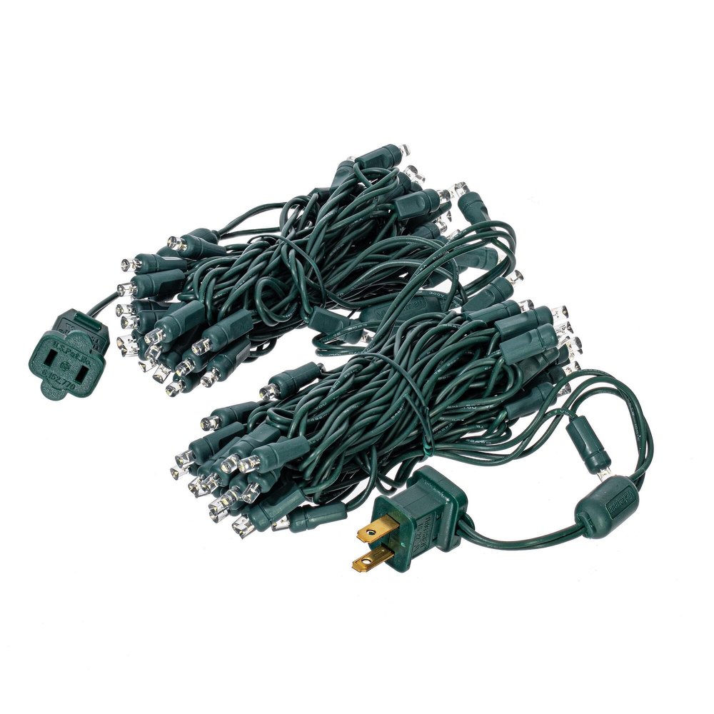 Vickerman 70 Cool White Twinkle LED Light on Green Wire, 4" Spacing x 24' Long Light Strand