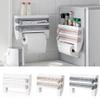 Smart Kitchen 4in 1 4 in 1 wall mount paper towel holder,Foil Film Wrap Tissue Paper Dispenser Bathroom Toilet Kitchen ABS Hanging Roll Paper Holder Rack Storage Shelf by SHOPIDEALY (Khaki) view 2
