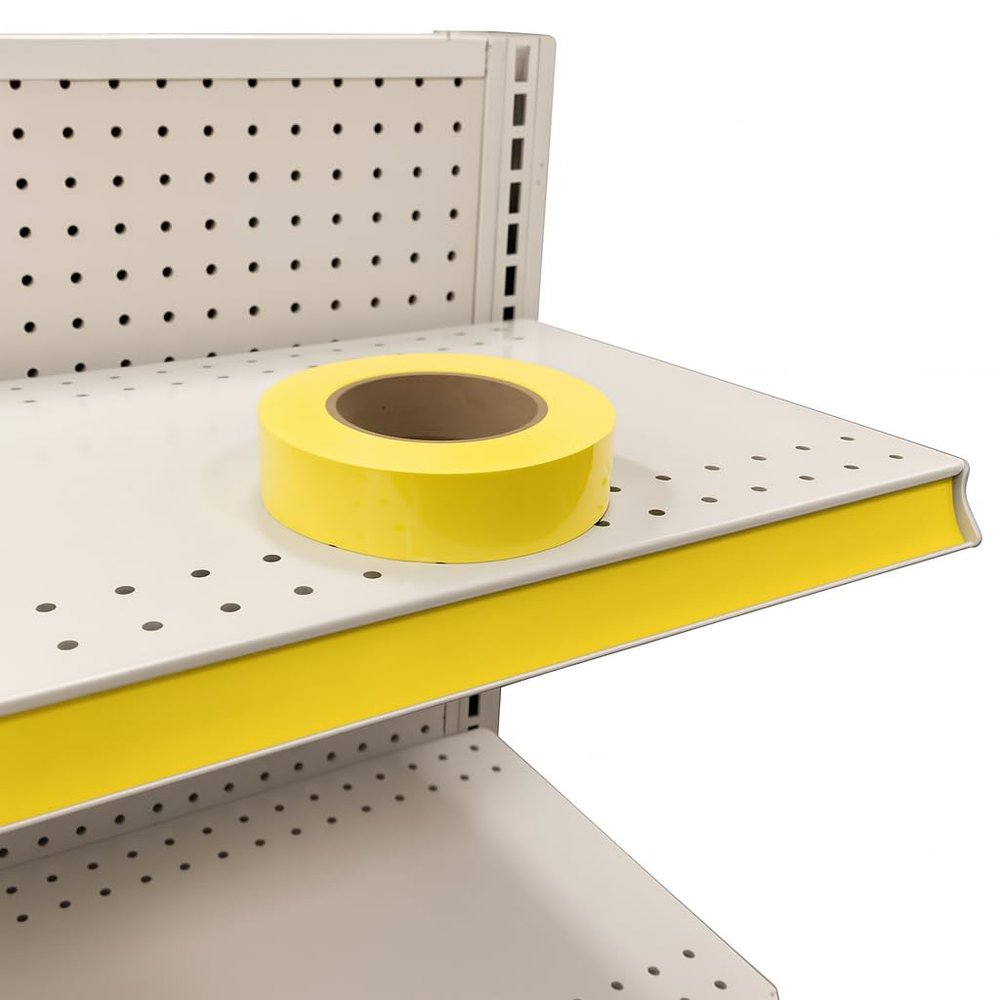STORE FIXTURES DIRECT Decorative Gondola Shelving Vinyl Insert for Ticket Channel 130 FT. x 1.25 in. - Yellow
