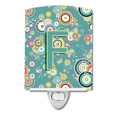 Caroline's Treasures CJ2015-FCNL Letter F Circle Teal Initial Alphabet Night Light, Multicolor, 6x4
