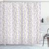 Ambesonne Paris Shower Curtain, Floral Arrangement with Lavender Flowers on Soft Stripes City, Cloth Fabric Bathroom Decor Set with Hooks, 69" W x 75" L, Pale Green Lavender view 1