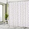 Ambesonne Paris Shower Curtain, Floral Arrangement with Lavender Flowers on Soft Stripes City, Cloth Fabric Bathroom Decor Set with Hooks, 69" W x 75" L, Pale Green Lavender view 4