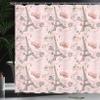 Ambesonne Paris Shower Curtain, Romantic Elements from The Capital City of The France Croissant Muffin Macaroon Paris, Cloth Fabric Bathroom Decor Set with Hooks, 69" W x 70" L, Rose Grey view 3