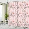 Ambesonne Paris Shower Curtain, Romantic Elements from The Capital City of The France Croissant Muffin Macaroon Paris, Cloth Fabric Bathroom Decor Set with Hooks, 69" W x 70" L, Rose Grey view 4