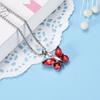 JC8497 Multi-Colored Crystal Wing Butterfly Stainless Steel Cremation Jewelry Pendants for Pet (Red Stone) view 2