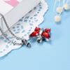 JC8497 Multi-Colored Crystal Wing Butterfly Stainless Steel Cremation Jewelry Pendants for Pet (Red Stone) view 3