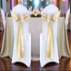 MDS Satin Chair Sashes, 150 Pack, 7x108 Each, Decorative Chair Bows Ribbon Tie Backs for Wedding Party, Holiday Dinner, Birthday, Reception, Banquet, Hotel & Event Decoration - Champagne Gold view 2