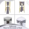 MDS Satin Chair Sashes, 75 Pack, 7x108 Each, Decorative Chair Bows Ribbon Tie Backs for Wedding Party, Holiday Dinner, Birthday, Reception, Banquet, Hotel & Event Decoration - Silver Grey view 4