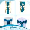 MDS Satin Chair Sashes, 300 Pack, 7x108 Each, Decorative Chair Bows Ribbon Tie Backs for Wedding Party, Holiday Dinner, Birthday, Reception, Banquet, Hotel & Event Decoration - Dark Teal view 4