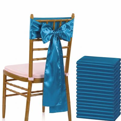 MDS Pack of 75 Satin Chair Sashes for Wedding & Events Dark Teal