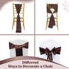 MDS Satin Chair Sashes, 75 Pack, 7x108 Each, Decorative Chair Bows Ribbon Tie Backs for Wedding Party, Holiday Dinner, Birthday, Reception, Banquet, Hotel & Event Decoration - Coffee view 4