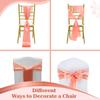 MDS Satin Chair Sashes, 75 Pack, 7x108 Each, Decorative Chair Bows Ribbon Tie Backs for Wedding Party, Holiday Dinner, Birthday, Reception, Banquet, Hotel & Event Decoration - Peach view 4
