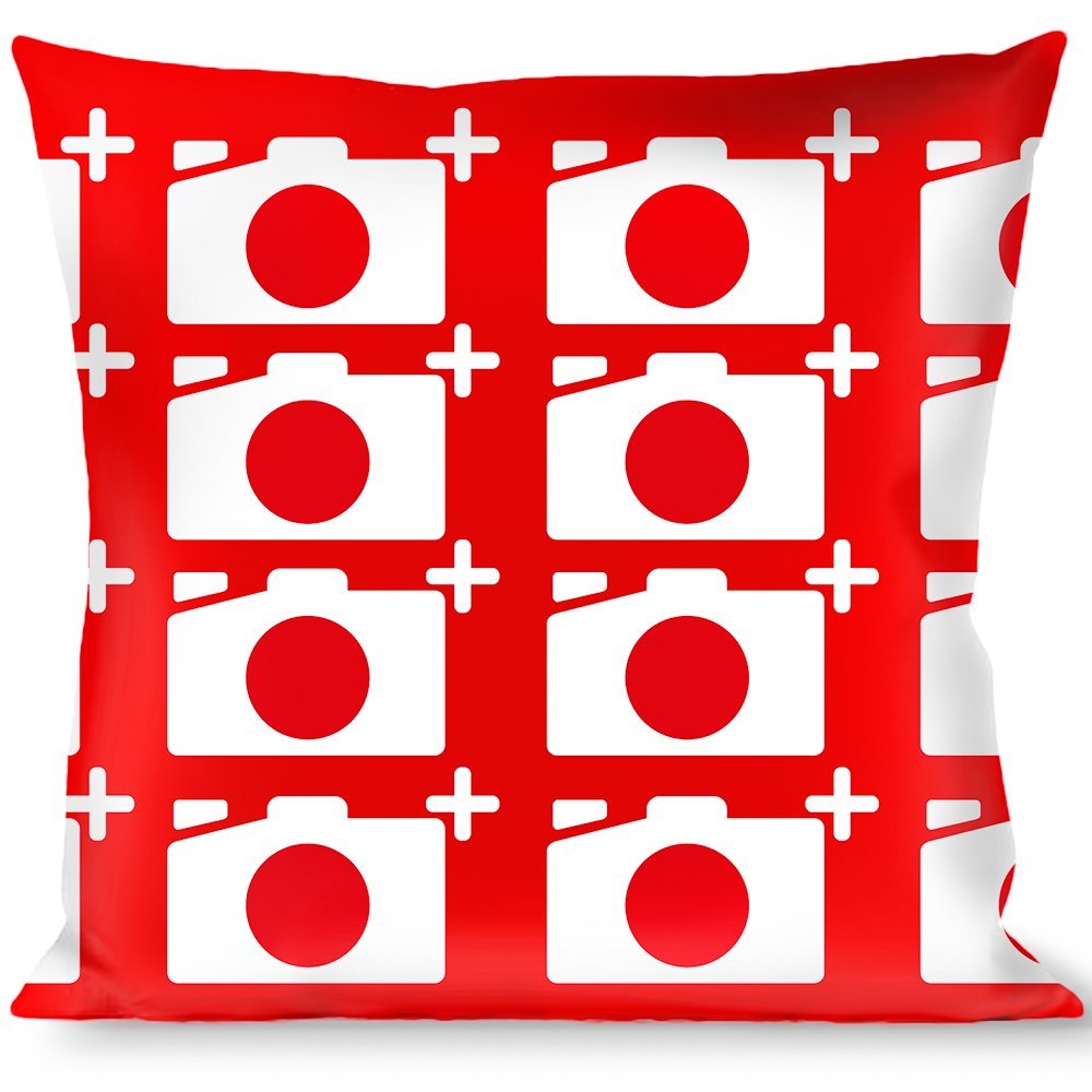 Pillow Decorative Throw Camera Red White