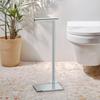 Gatco 1443C Modern Square Base Toilet Paper Holder Stand with Storage, Chrome, 21.13"H view 2