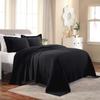 Superior Cotton Fleur De Lis Bedspread Set, Warm Blankets, All-Season Bedding, Bedroom Decor, Decorative Boho Medallion Coverlet, Includes 1 Bedspread, 2 Pillow Shams, King, Black view 1