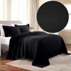 Superior Cotton Fleur De Lis Bedspread Set, Warm Blankets, All-Season Bedding, Bedroom Decor, Decorative Boho Medallion Coverlet, Includes 1 Bedspread, 2 Pillow Shams, King, Black view 3