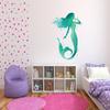 West Mountain Mermaid Wall Decal - Aqua Watercolors - Bathroom Wall Decal - Beach House Vinyl Wall Sticker - 44''H x 32''W view 2