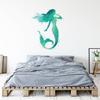 West Mountain Mermaid Wall Decal - Aqua Watercolors - Bathroom Wall Decal - Beach House Vinyl Wall Sticker - 44''H x 32''W view 4