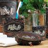 BLACK FOREST DECOR Horse Tooled Leather Bath Set (3 pcs), Includes Tumbler (3" Dia view 1