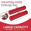 Wrapping Paper Storage Bag 2-Pack - 40-Inch Gift Wrap Organizer - Holds Up to 50 Rolls of Giftwrap Total - Christmas Storage by Elf Stor (Red) view 2