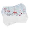 Ambesonne Christmas Place Mats Set of 4, Retro Style Famous Socks for Toy and Candy Bells and Snowflake Graphic, Washable Fabric Placemats for Dining Table, Standard Size, White Orange view 1
