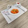 Ambesonne Christmas Place Mats Set of 4, Retro Style Famous Socks for Toy and Candy Bells and Snowflake Graphic, Washable Fabric Placemats for Dining Table, Standard Size, White Orange view 2
