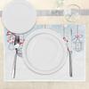 Ambesonne Christmas Place Mats Set of 4, Retro Style Famous Socks for Toy and Candy Bells and Snowflake Graphic, Washable Fabric Placemats for Dining Table, Standard Size, White Orange view 3