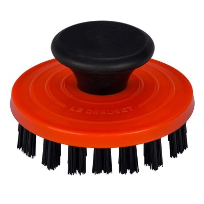 Le Creuset Nylon Cast Iron Grill Pan Brush, 3 1/4 Inches, Flame