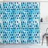 Ambesonne Navy and Teal Shower Curtain, Abstract Blue Watercolor Drops Aquarelle Art Rain Teardrop Quirky, Cloth Fabric Bathroom Decor Set with Hooks, 69" W x 84" L, Turquoise Navy view 1