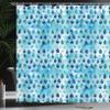 Ambesonne Navy and Teal Shower Curtain, Abstract Blue Watercolor Drops Aquarelle Art Rain Teardrop Quirky, Cloth Fabric Bathroom Decor Set with Hooks, 69" W x 84" L, Turquoise Navy view 3