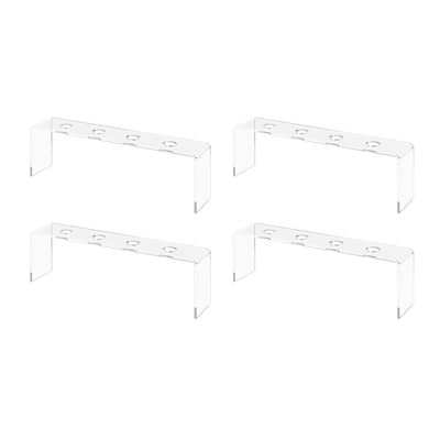 Marketing Holders 4 Pack Wine Bottle Topper Display Stand 4 Slot Rack .75 Inch Wide Holes Stand Bar Organizing Riser with Holes Clear Acrylic 9.75" Wide by 2" Deep Showcase