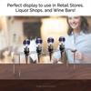 Marketing Holders 4 Pack Wine Bottle Topper Display Stand 4 Slot Rack .75 Inch Wide Holes Stand Bar Organizing Riser with Holes Clear Acrylic 9.75" Wide by 2" Deep Showcase view 2
