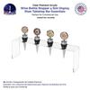 Marketing Holders 4 Pack Wine Bottle Topper Display Stand 4 Slot Rack .75 Inch Wide Holes Stand Bar Organizing Riser with Holes Clear Acrylic 9.75" Wide by 2" Deep Showcase view 4
