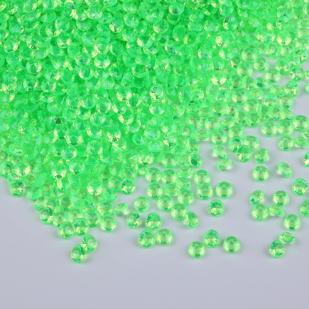 Gintoaria 10000 pcs/Pack Wedding Table Scatter Confetti Crystals Acrylic Diamonds Vase Fillers 4.5 mm Rhinestones for Wedding, Bridal Shower, Vase Beads Decorations (Grass Green)