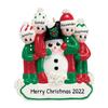 3D Building Snowman Family of 4 Ornament 2025 Personalized Family Christmas Ornaments 2025 | North Pole Frosty Hug Personalized Tree Ornaments for Grandchildren, Siblings & Grandkids of Four Ornament view 1
