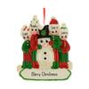 3D Building Snowman Family of 4 Ornament 2025 Personalized Family Christmas Ornaments 2025 | North Pole Frosty Hug Personalized Tree Ornaments for Grandchildren, Siblings & Grandkids of Four Ornament view 2