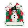 3D Building Snowman Family of 4 Ornament 2025 Personalized Family Christmas Ornaments 2025 | North Pole Frosty Hug Personalized Tree Ornaments for Grandchildren, Siblings & Grandkids of Four Ornament view 3