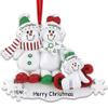 3D Snowman Sleigh Family of 3 Christmas Ornament 2025 Personalized Family Christmas Ornaments 2025 | Sleighing Snowmen Personalized Tree Ornaments Customizable Gifts for Snow People of Three Ornament view 1