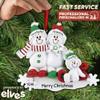 3D Snowman Sleigh Family of 3 Christmas Ornament 2025 Personalized Family Christmas Ornaments 2025 | Sleighing Snowmen Personalized Tree Ornaments Customizable Gifts for Snow People of Three Ornament view 2