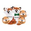 3D Fox Family of 5 Christmas Ornament 2025 Personalized Family Christmas Ornaments 2025 | Custom Holiday Foxes Personalized Tree Ornaments Customizable Gifts of Woodland Animal of Five Ornament view 1