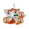 3D Fox Family of 5 Christmas Ornament 2025 Personalized Family Christmas Ornaments 2025 | Custom Holiday Foxes Personalized Tree Ornaments Customizable Gifts of Woodland Animal of Five Ornament view 2