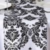 Efavormart 5PCS of Black Damask Flocking Premium Table Top Runner for Weddings Party Banquet Decor Fit Rectangle and Round Table view 2