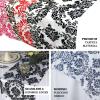 Efavormart 5PCS of Black Damask Flocking Premium Table Top Runner for Weddings Party Banquet Decor Fit Rectangle and Round Table view 3