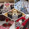Efavormart 5PCS of Black Damask Flocking Premium Table Top Runner for Weddings Party Banquet Decor Fit Rectangle and Round Table view 4