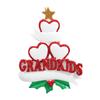 3D Christmas Tree Grandkids Family of 3 Ornament 2025 Personalized Family Christmas Ornaments 2025 | Mug of Cocoa Personalized Tree Ornaments for Siblings & Grandchildren of Three Ornament view 3