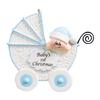 3D Personalized Babys First Christmas Ornament 2025 Boy | Blue Baby Stroller | Baby's First Christmas Ornament 2025 Baby Ornaments for Xmas Tree My 1st Xmas Boy Ornaments for New Parents Couples view 4