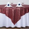 Efavormart Luxury Sequin Square Tablecloth Overlay 72" x 72"-Burgundy Square Tablecloth Cover for Wedding Party Event Banquet view 1
