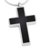 Oinsi Black Enamel Cross memorial keepsake jewelry Stainless Steel Cremation Urn Necklace For Men (Silver Tone) view 1